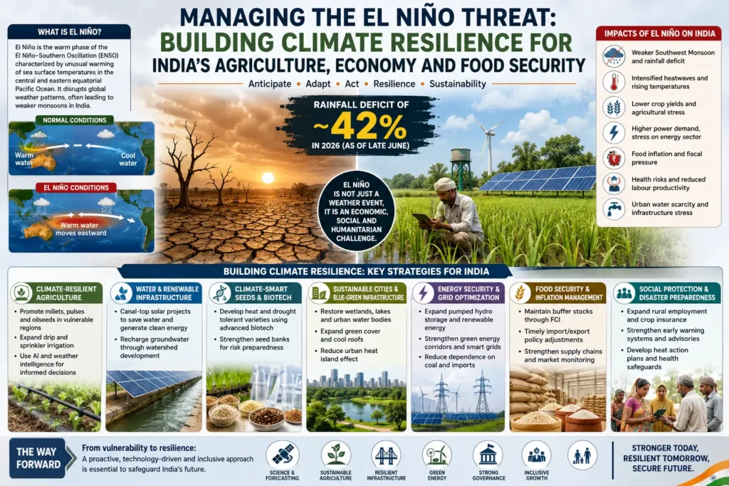 Managing the El Niño Threat Building Climate Resilience for India’s Agriculture, Economy and Food Security