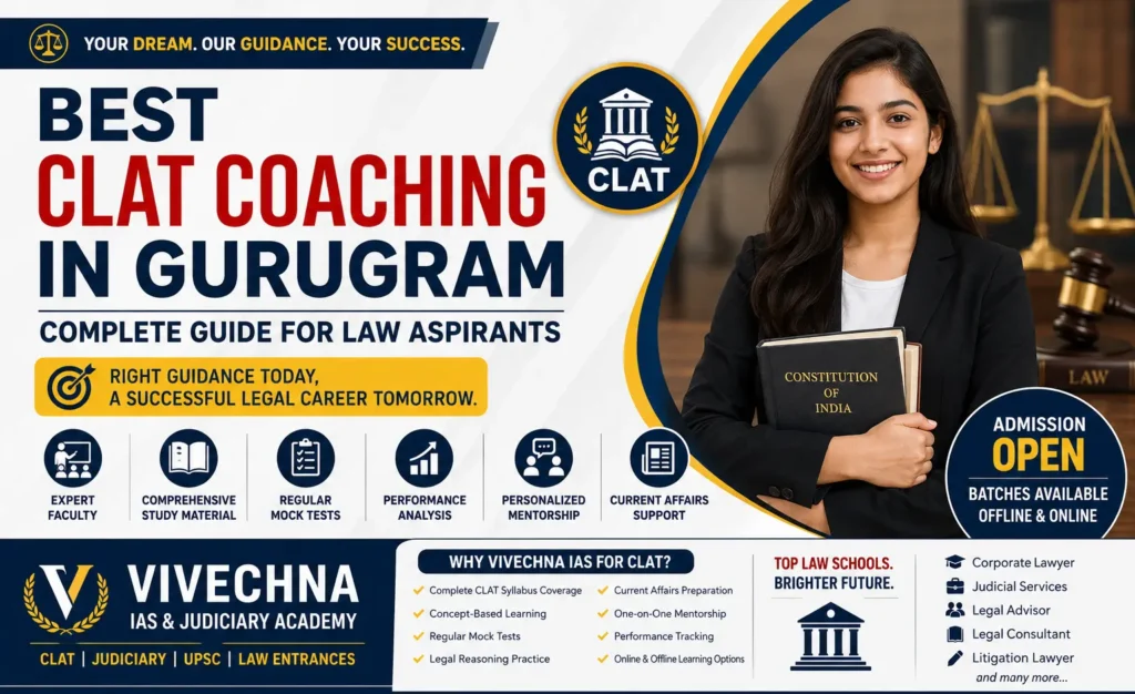 Best CLAT Coaching in Gurugram – Complete Guide for Law Aspirants by Vivechna IAS & Judiciary Academy
