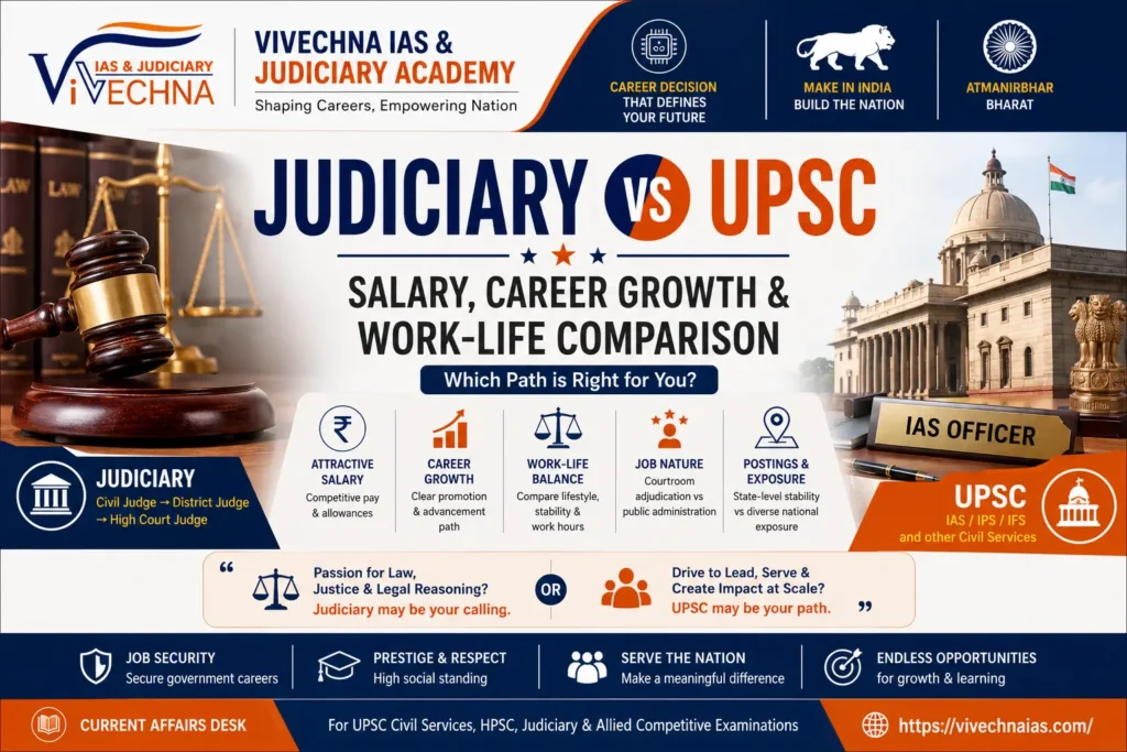 Judiciary vs UPSC Salary Career Growth and Work Life Comparison
