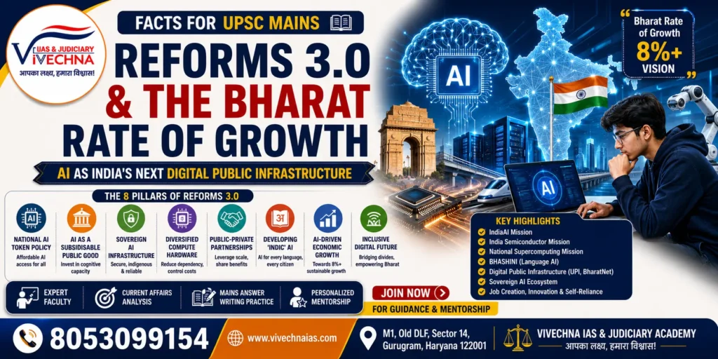 Reforms 3.0 and the Bharat Rate of Growth – AI as India's Next Digital Public Infrastructure | UPSC GS Paper III