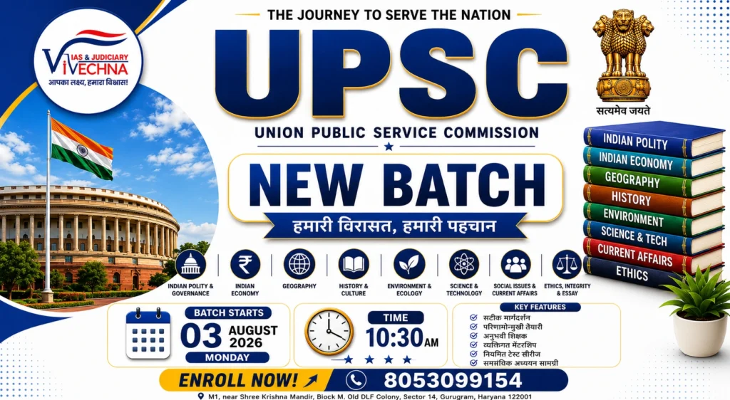 UPSC Coaching in Gurugram | New UPSC Batch Starts 3rd August 2026 | Vivechna IAS