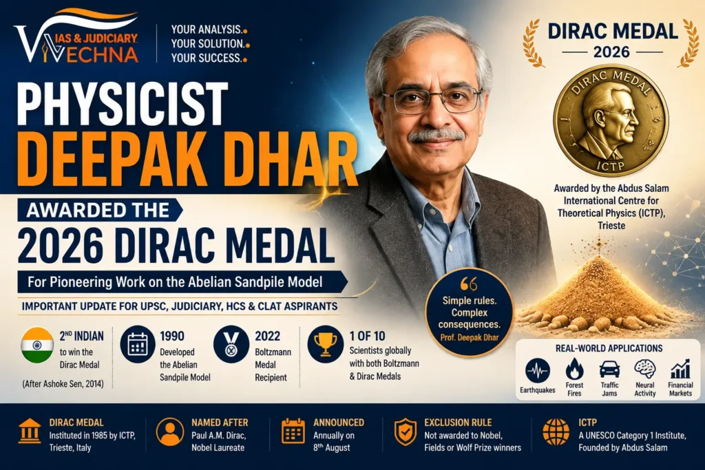Deepak Dhar Wins 2026 Dirac Medal UPSC Science & Tech